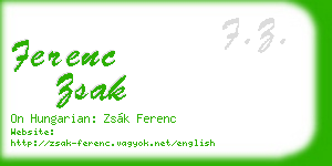 ferenc zsak business card